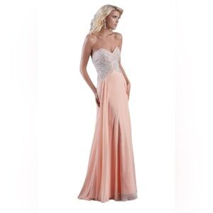 JASZ COUTURE 5416 GOWN PEACH COLOR SIZE 2